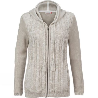 Cardigan Brakeburn Cable Knit Hooded Mujer - Gris - Chile AVY075341